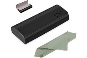 Azwood Étui à lunettes rigide en cuir synthétique de qualité supérieure - Pour homme et femme - Livré avec un chiffon en microfibre pour lunettes de soleil, lunettes de lecture, lunettes de