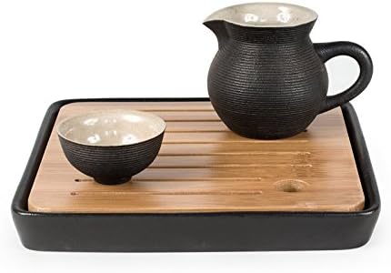 Natural Bamboo Mini Square Tea Tray Kungfu Tea &amp; Coffee Serving Tray Storage Water Tea Tray (Black)