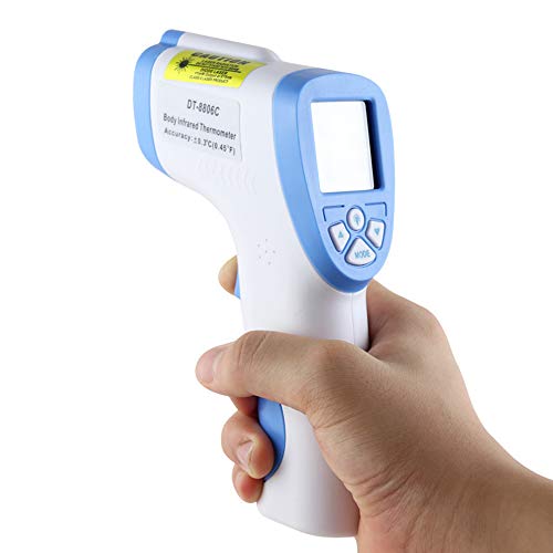 Preisvergleich Produktbild Digitale Temperaturmaschine + Stirnthermometer + Für Erwachsene, Babys, Objekte, Raumtemperaturmessung, mit Led Farwarnung (grün Orange Rot)