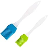 Yiouou Silicone Pastry Basting Brush Set, 7" & 8" Heat Resistant Oil Brush for Cooking, Baking, Barbecue, Grilling, Meat, 2 P