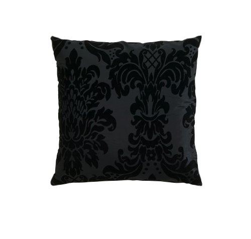 Opus Kissenhülle ca. 40 x 40 cm Taft Samt Flockdruck Farbe (01 Schwarz) 1 Stück