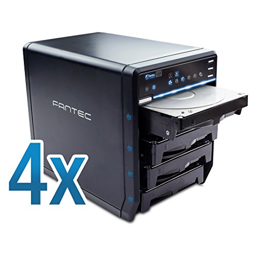 FANTEC QB-35US3-6G Externes 4-fach Festplattengehäuse (für den Einbau von 4x 8,89 cm (3,5 Zoll) SATA I/II/III Festplatten, USB 3.0 SUPERSPEED und eSATA Anschluss, 6G Support, 80 mm Lüfter temperaturgeregelt) schwarz - 5