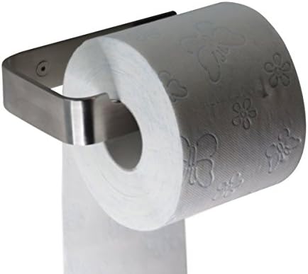 Toilet roll holder square wall mounted Galeara Design brushed steel