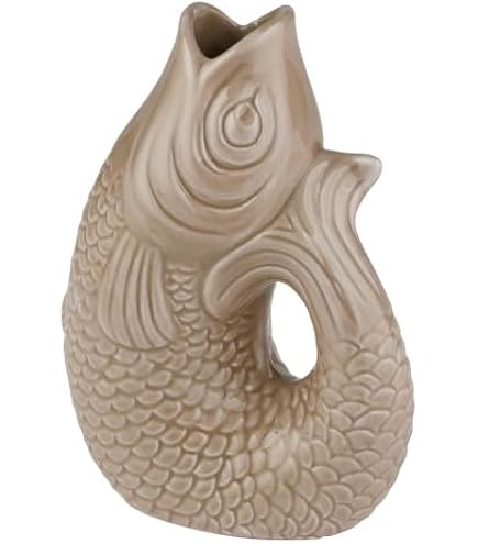 Vase Décoratif Monsieur Carafon En Forme De Poisson - Faïence Bleue, Gift Company, Neuf