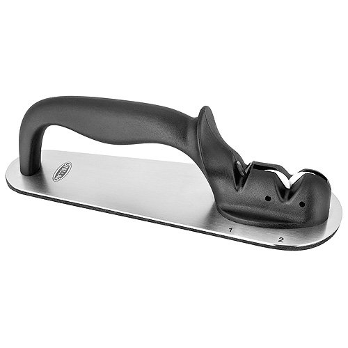 StellarSK93 2-Stage Carbide & Ceramic Portable Handheld Kitchen Knife Sharpener Safe Use with Non-Slip Base