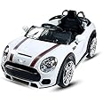 SRECAP s 1 to 4 Years (White) id's Mini Cooper Car with Openable Doors, Pull Back, Blinking Headlights and Music with Projectable Logo