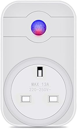 Smart Plug Outlet Timmer Switch Energy Monitoring Compatible with Alexa Google Home Echo No Hub Required Remote Control Your Devices by Smartphone Voice UK Plug (1 Pack)
