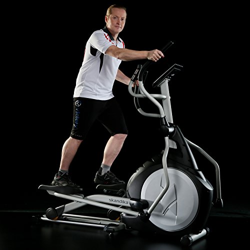 skandika Crosstrainer CardioCross Carbon Pro SF-3200, 23,5 kg Schwungmasse, wartungsarmes Bremssytem über Magnettechnologie, Transportrollen, Kalorienverbrauch, Zeit und und Pulsmessung - 4