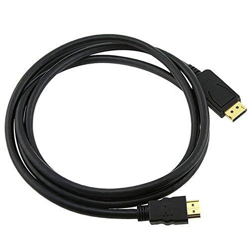DP auf HDMI Kabel - TOOGOO(R)DisplayPort Male auf HDMI Male Kabel (Schwarz,1.8M)
