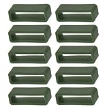 Sharplace 10 Stück Gummi Ersatz Uhrenarmband Lederband Schlaufen 24mm - Dunkelgrün