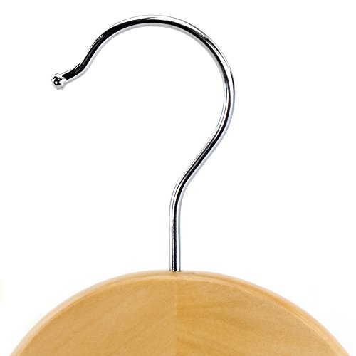 10 Naturfarbene Holz Kleiderbügel mit rutschfestem Hosensteg – 45cm – Hangerworld - 7