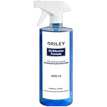 ORILEY Instant Hand Sanitizer 70% Isopropyl Alcohol Spray-based Liquid Rinse-free Germ Protection Palm Handrub (1000ml)