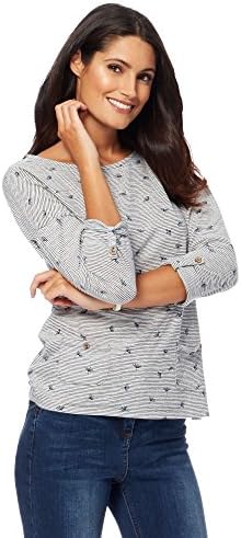 Debenhams Mantaray Womens Button Back Stripe Top 12