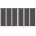 vidaXL 6-Panel Room Divider in Anthracite - Industrial Modern Style, Designed with Folding Fabric (& 100% Polyester) and Iron Panels for Privacy, Bedroom or Living Room Partition - 300x180 cm"