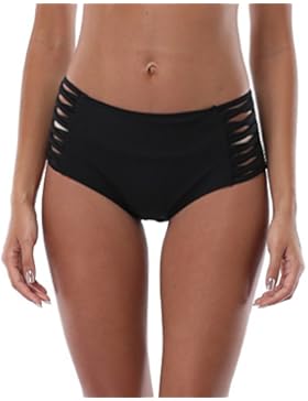 ALove Damen Badeshorts Bikinihose / Bikinislip Schnüren Höschen High Waist Sunset