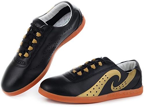 Jinji Unisex Adults Wing Chun Taichi Slipper Martial Art Sneaker Taekwondo Shoes (UK 8.5=Asian 45, Black)