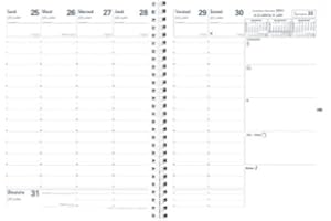 Quo Vadis - Ricarica Agenda - Spiralé - 2025 - Presidente S - Agenda settimanale - Francese - 13 mesi da dicembre a dicembre - 21 x 27 cm - Carta Clairefontaine bianca - Produzione francese