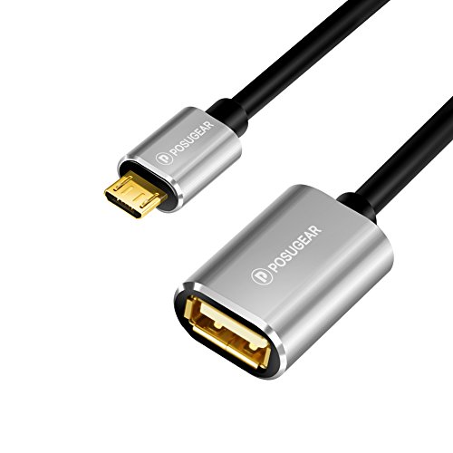 POSUGEAR Cavo OTG Micro USB, Micro USB Maschio a USB 2.0 Femmina OTG Cable Adattatore Placcato Oro per Samsung Galaxy S7, Galaxy Note 5, Galaxy Tab 3 et d'Autres Smartphones/Tablettes Android OTG ec