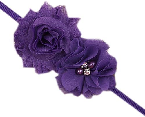 Baby Toddler Chiffon Double Flower Headband Hair Band Soft Fabric Simple Headwear Fashion