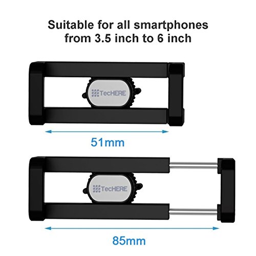 TecHERE AF3 - Supporto Auto Smartphone Porta Telefono Cellulare Universale Bocchette Aerazione per iPhone X/8/8 Plus/7/6s/SE/5s, Samsung Galaxy S8/S7/S6, Huawei, LG, GPS e altri - Regolabile 360Â°