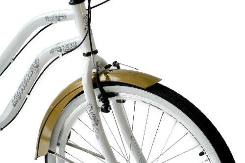 26″ BEACHCRUISER ALOHA 2.0 DAMENFAHRRAD 6 Gang SHIMANO weiss RETRO LOOK – 66,0 cm (26 Zoll) - 6