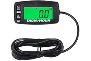 Jayron JR-HM032A Self Powered Digital Tachometer/Inductive/Maintenance/Waterproof/Backlit/Shutdown Hour Meter,Battery Replaceable,for Lawn Mower Tractor Generators and Pneumatic Equipment