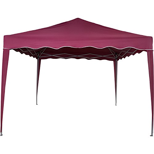 Faltpavillon 3×3 m, WASSERDICHT, Farben wählbar, inkl. Tragetasche + Zubehör, versiegelte Nähte, DIN ISO zertifiziert, Weiß Champagner Blau Grün Burgund Rot Anthrazit Schwarz, Gartenzelt, Festzelt - 3