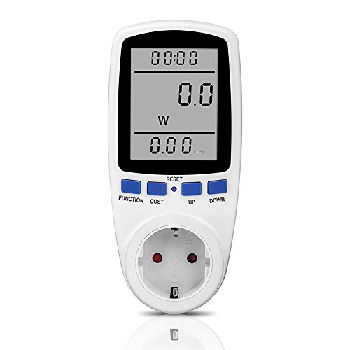 Preisvergleich Produktbild Tofree Elektrizitätsmesser mit großem LCD-Display Elektrizitätsmesser Elektrizitätsmesser Stromzähler mit Überlastschutz 3680 W in weiß