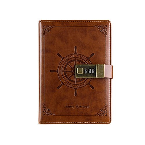 Xiduobao vintage notebook ufficio Business notebook con serratura a combinazione o Journalbook speciale progettato mini notebook Pocketbook notebook personalizzato. Brown