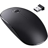 VicTsing Souris Sans Fil Ultra Mince 2.4G Optique Silencieuse Anti-bruit Wireless Bureaunique USB avec Récepteur Nano pour PC, Ordinateur Portable, MacBook, Compatible avec Windows Linux Vista - Noir