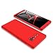 Produktbild JMGoodstore Hülle Kompatibel Samsung Galaxy Note 8,+Panzerglas Displayschutzfolie,3 in 1 Ultra Dünn 360 Full Body Anti-Kratzer Hart PC Skin Glatte Rückseite Bumper Rot