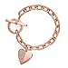Price comparison product image Stayeal Women Charm Bracelet Noble Curb Chain Heart Shape Pendant,Rose Gold