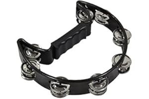 Bryce Half Moon Tambourine Black with double jingles