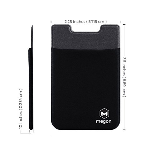 Universal Handy Kreditkarte Halter Aufklebbarer Brieftasche Hülle mit RFID Blockierung (Schwarz) - 3