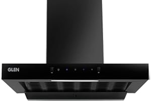 GLEN 60 cm 1200 m3/hr Auto-Clean Filterless Kitchen Chimney (Hood Anya,Touch+Motion Sensor Controls,Black)