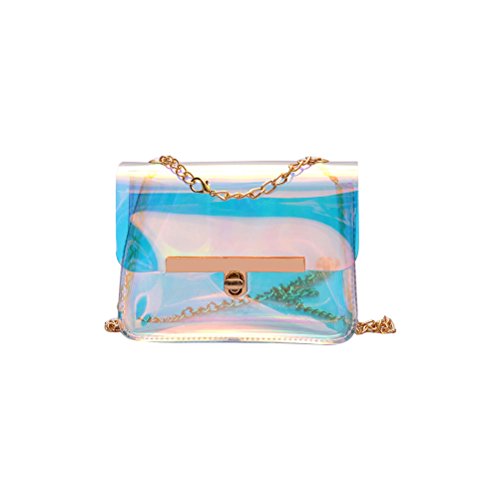 OULII Hologramm Umhängetasche Frauen Mädchen Clutch Handtasche Schultertasche (bunt)