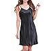 Produktbild iBaste Nachthemd Sleepwear Satin Lingerie Einfarbig Unterkleid Unifarben S-XXXL