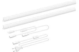 ENUOTEK Luminaire Reglette de Barrette LED Connectable de Plan de Travail Sous Meuble Cuisine 8W 960Lm Longueur de Lampe 573MM Blanc Neutre 4000K, Lot de 2 Lampes de