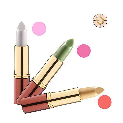 IKOS Lippenstift 3er Set: der denkende Lippenstift weiß/perlmuttrosa + grün/nachtrosa + gelb/apricot – Rabatt 15,38%