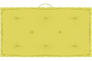 vidaXL Coussin de Plancher de Palette Coussin de Canapé de Jardin Coussin de Siège de Patio Terrasse Extérieur Vert Pomme 73x40x7 cm Coton