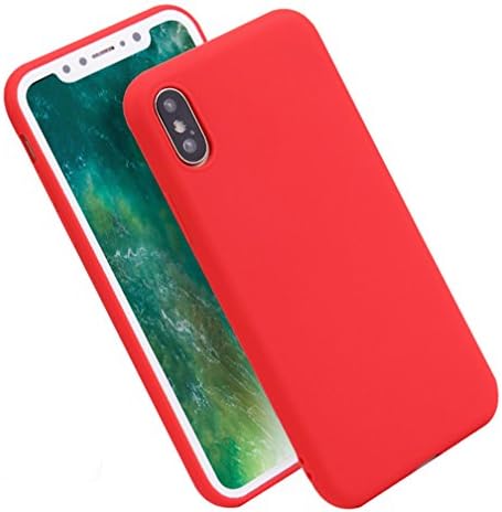 iPhone X Case, Marktol Ultra Slim Soft TPU Silicone Back Flexible Rubber Bumper Protector Cover Case for iPhone X - All 6 Colors (Red)