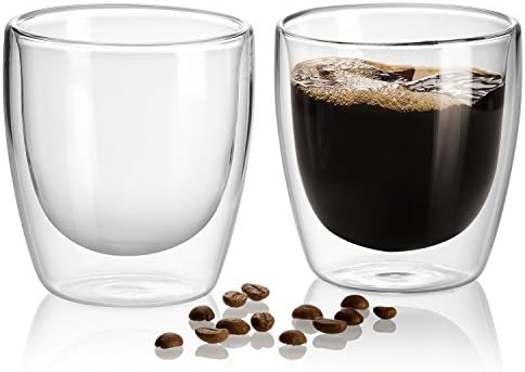 Set of 2 - 250 ml. Double Walled Thermo Espresso Glasses, Jecobi