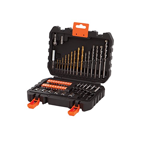 Black + Decker Bohrer-und Schrauberbit-Set 50-teilig, Metall-; Stein-und Holzbohrer, Schrauberbits, Stecknüsse, A7188