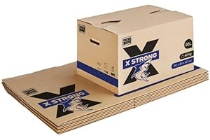 Pack and Move - Lot de 5 Cartons Déménagement X Strong - 60 x 40 x 40 cm - Charge 40 kg - Extrême Résistance - Grande Capacité