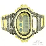 Schwarz Gelb Iced Out Schwarz lab Diamant Custom Gold Finish-1AER Armbanduhr für Herren
