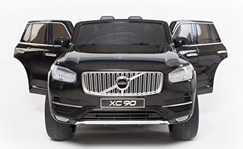 Volvo XC90 Elektrisches Auto für Kinder, Schwarz, 2.4Ghz Fernbedienung, 2 MOTOREN, Zweisitzer in Leder, MP3 USB SD, Original-Lizenz