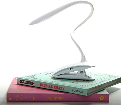 Book reading lamp for bedside table, music stand, e-reader, with flexible neck. Also excellent small night light.