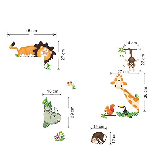 Ecloud Shop® Jungle Wild Animal Wall Sticker Aufkleber für Kind-Baby-Schlafzimmer-Wand-Papier - 2