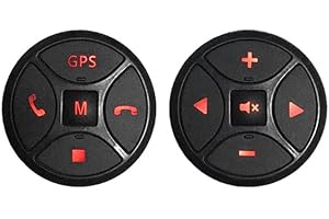 AITOPLUS Botón de Control Remoto inalámbrico del Volante Soporte de Control Bluetooth Adecuado para Android Wince Conectado a la navegación GPS Reproductor Multimedia Control Radio DVD Música con luz