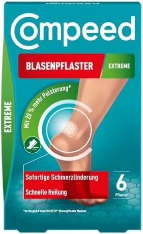 Compeed Extreme- cerotti idrocolloidei per una protezione extra forte contro le vesciche sul tallone, confezione da 6